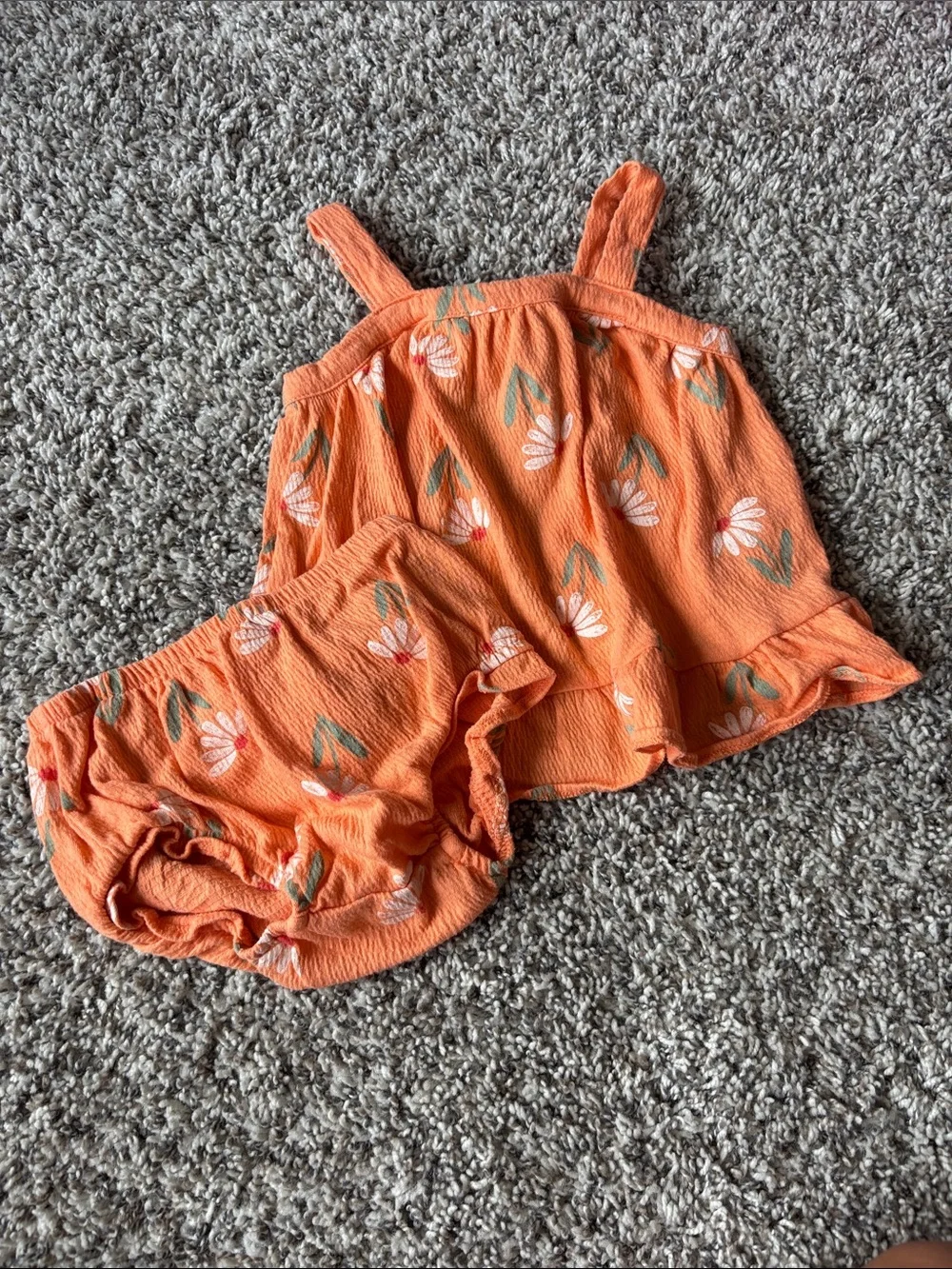 Carter's Orange Floral Tank Top & Bloomers Set